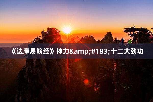 《达摩易筋经》神力&#183;十二大劲功